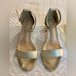 Satin, cream colored heels